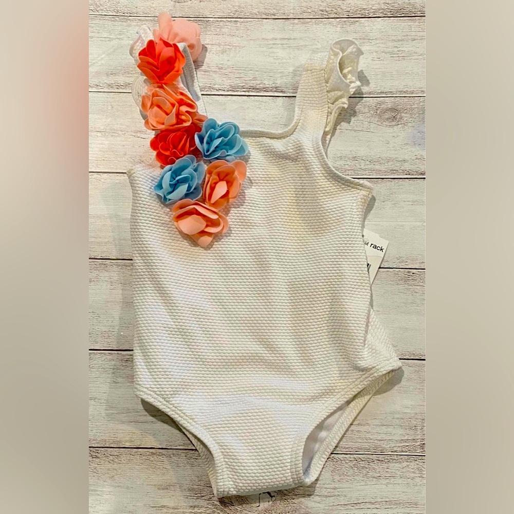 Janie & Jack 3D Flowers Swimsuit sz 24 months